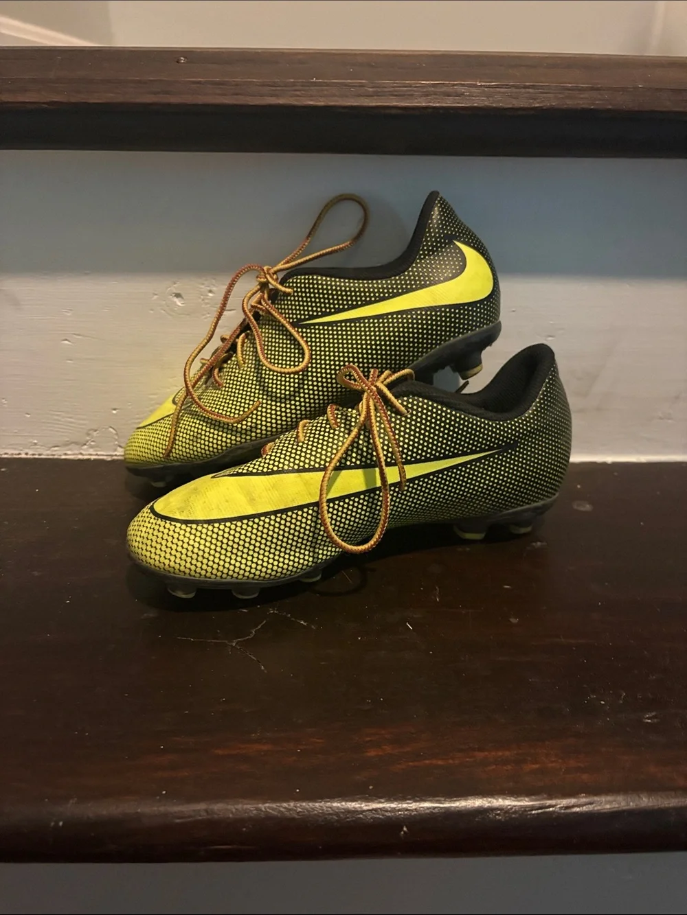 Nike Neon Yellow and Black Soccer Cleats